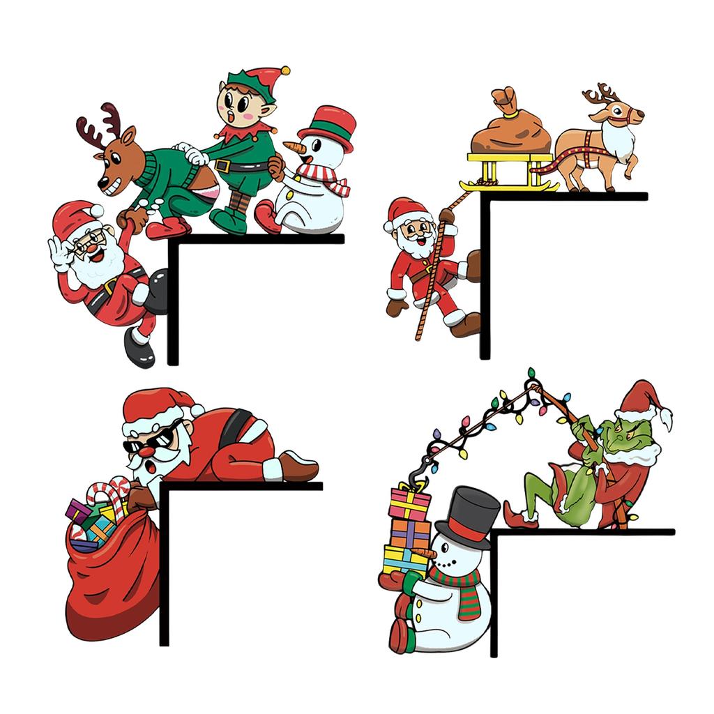 Samolepka spínače Santa Clause Rozvržení Rodinný pokoj Zásuvka Dekorace Samolepka na zeď Vánoční dekorace Dávání dárků