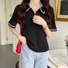 Lapel Shirt Short-sleeved T-shirt for Women Summer New Loose College Style Student Versatile Bestie Outfit