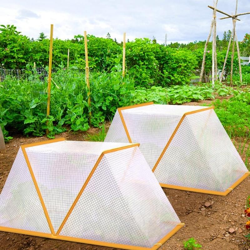 Foldable Plant Protective Covers Tents PVC Mesh Garden Bed Cages Animal Barrier Suitable for Vegetables Fruits Seedlings
