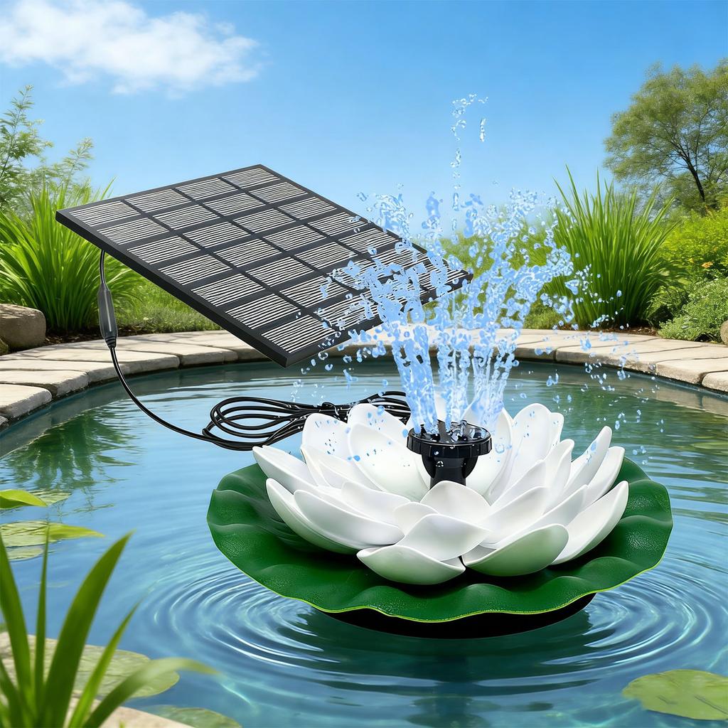 Elegant Sun Energy Flower Water Display For Backyard Improve Constructed From PET Layer And Single Crystal Silicon