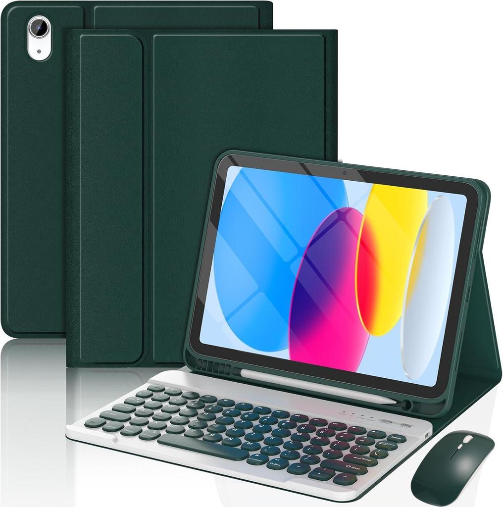 Redmi Pad 2 Tablet Case with Detachable Bluetooth Keyboard, Pen Slot, Round Cap, and Bluetooth Mouse