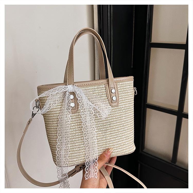 

Woven bag simple and versatile women s straw bag summer new large-capacity leisure vacation travel beach bag хакі