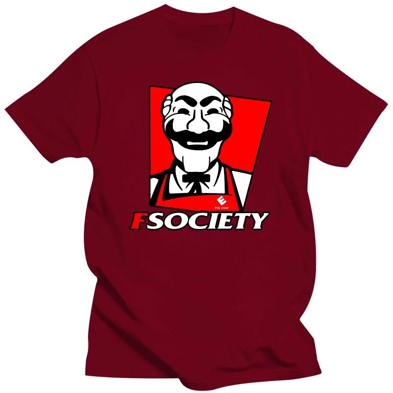 Funny Mr Robot FSociety Tshirt Men Short Sleeve Casual Hacking T-shirt Hacker T Shirt Loose Fit 100% Cotton Geek Tee Tops Gift