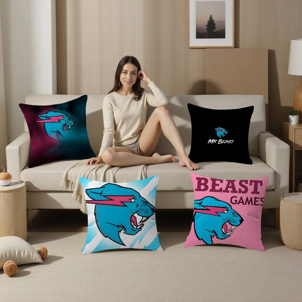 Game Blogger Mr-Beasts Cushion Cover Decorative Pillow Sofa Home Decor Case Pillow Cases