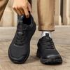 Men Wide Toe Box Running Shoes Knitted Mesh Casual Sneakers Thick Sole Breathable Lightweight Athletic Footwear for Jogging