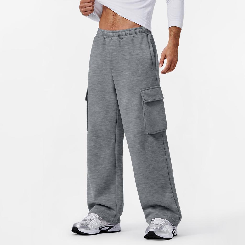 Pantalones de chándal casuales de colores para hombre con cintura elástica - Joggers de pierna recta de corte holgado para el uso diario