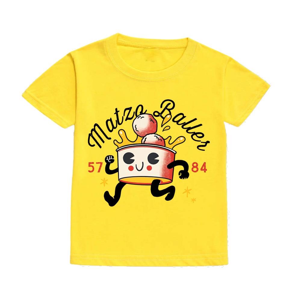 Matzo Baller Retro Rosh Hashanah Shirt Kids Short Sleeve Casual Tshirt Shana Tova Shirt Clothing