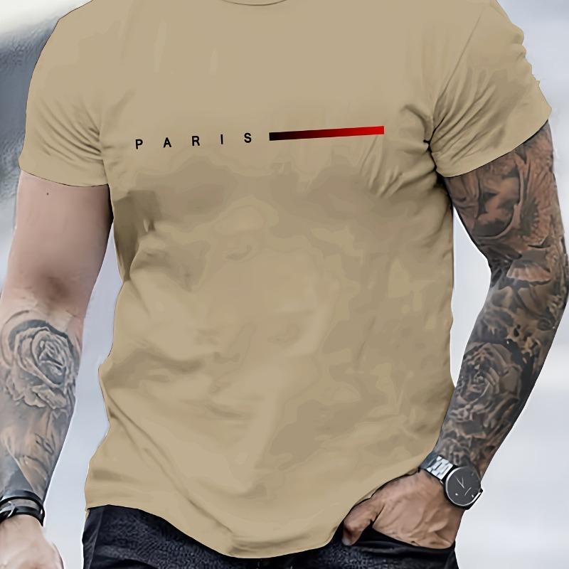 Summer Loose PARIS Creative Letter Print Casual Slim Fit Round Neck Short Sleeved T-shirt Top
