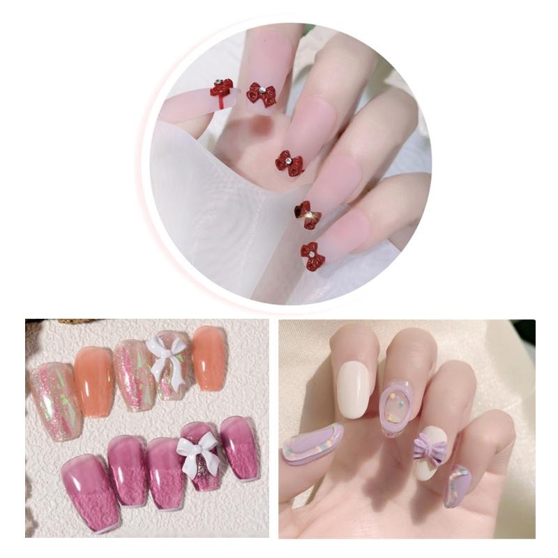 Sculpture Stamping Plate Nails Art Stencils Crystal Epoxy Resin Mold Silicone Nail Carving Mold 3D Mini Bowknot Mould