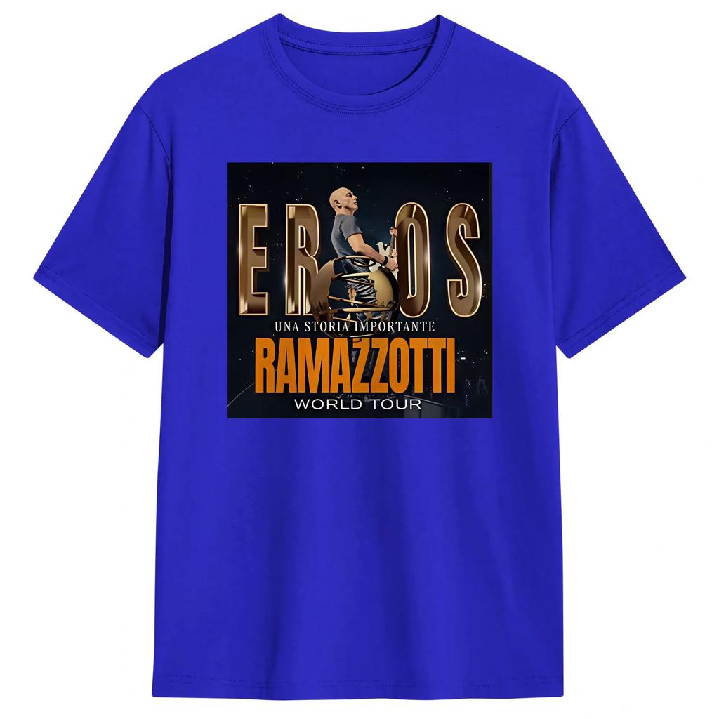 Unisexs Eros Ramazzotti T-Shirt Tour 2026 100% Baumwolle Kleidung Mode Kurzarm Rundhals T-Shirts Erwachsenen T-Shirt