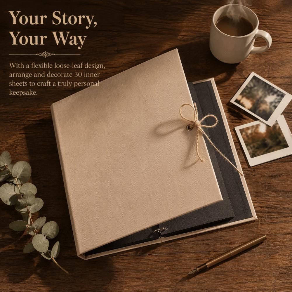 10.43x8.27in DIY Scrapbook Album 30 Pages Loose Leaf Photo Book  Birthday Gift
