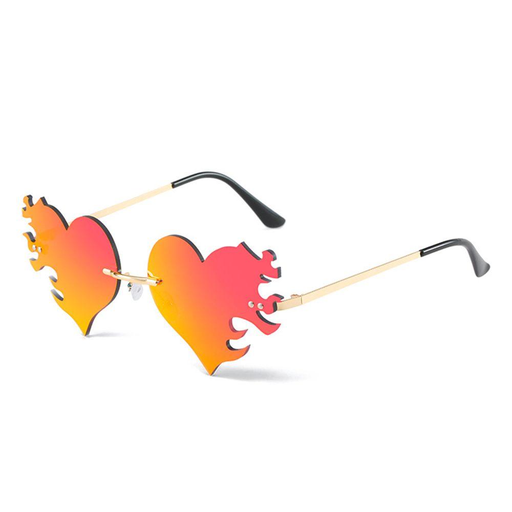 Heart Sunglasses for Women Trendy Rimless Sunglasses UV400 Protection Unique Heart Glasses Party Favor Costume Accessories красный