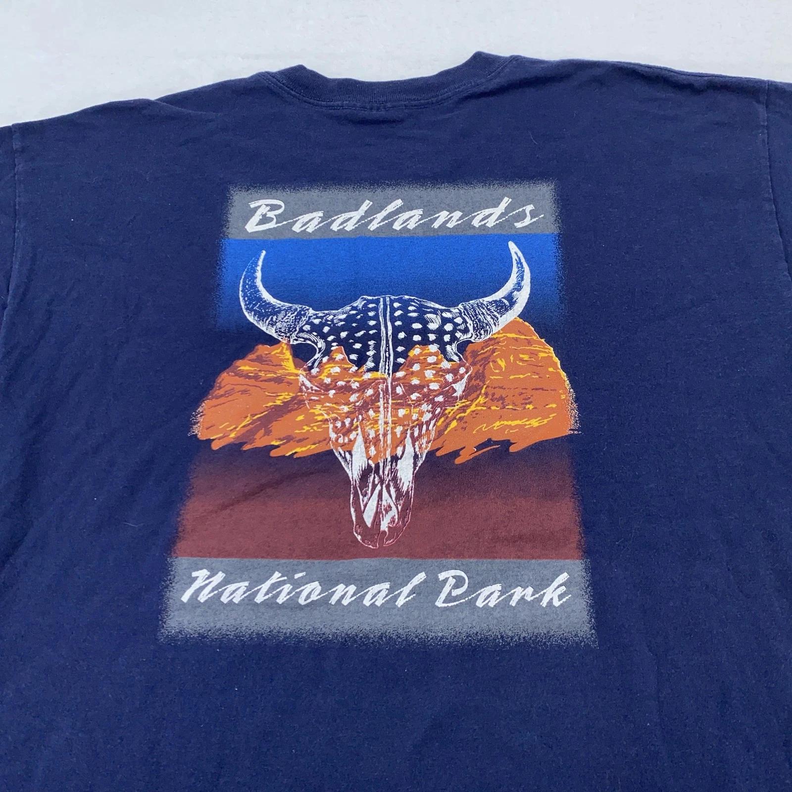 Vintage Badlands National Park Shirt Mens XL South Dakota Cowboy Tee USA 90s M