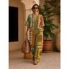 European and American Vacation Style Bohemian Retro Color Matching Flower Digital Printing Top Wide-leg Pants Two-piece Set