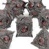 7 Pcs Black Red Eyes Metal Dice Solid Metal Polyhedral Dice Set Suitable for Role-Playing RPG Board Game Dice Role-Playing RPG