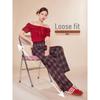 IEF Korean Style Retro Plaid Loose Lounge Pants