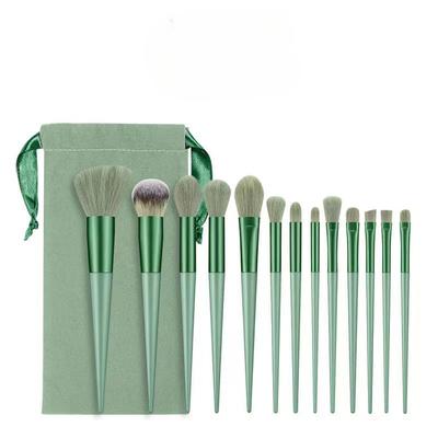 Matcha zielony 13-częściowy zestaw pędzli do makijażu Sijiqing pędzel do cieni do powiek pędzel do rozświetlacza narzędzie do makijażu pudrowego