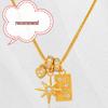 Sun, Moon, and Stars Luxury Pendant Necklace with Clavicle Chain