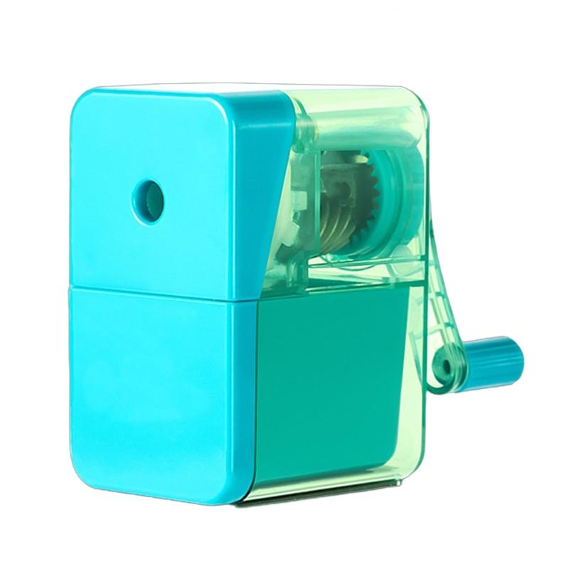 Classroom Manual Pencil Sharpener with Shavings Container, Auto Feeding In Adjustable Thickness Sharpener for Student