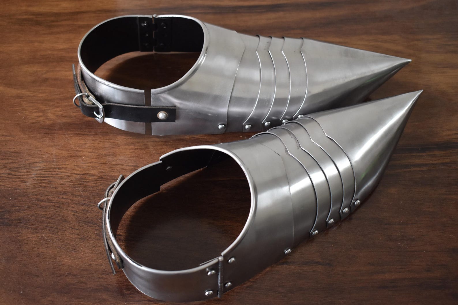 Handmade 20 Gauge Steel Sabatons Medieval Knight Armor Shoes серебряный