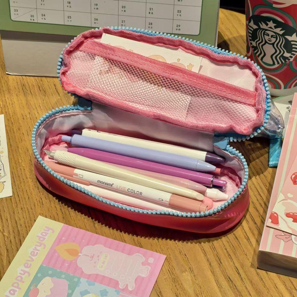 Simple Dual Layer Transparent Pencil Case With Large Capacity For Students And Office Supplies