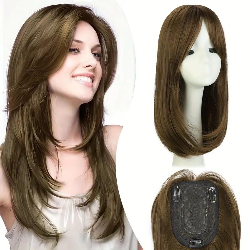 European American Wig Women With Eight Character Bangs Top Replacement Patch To Cover White Hair Lightweight Breathable