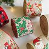 New 2m Christmas Ribbon Xmas Gift DIY Fabric Swirl Ribbon Christmas Tree Ribbon Lmitation Linen Burlap Ribbon