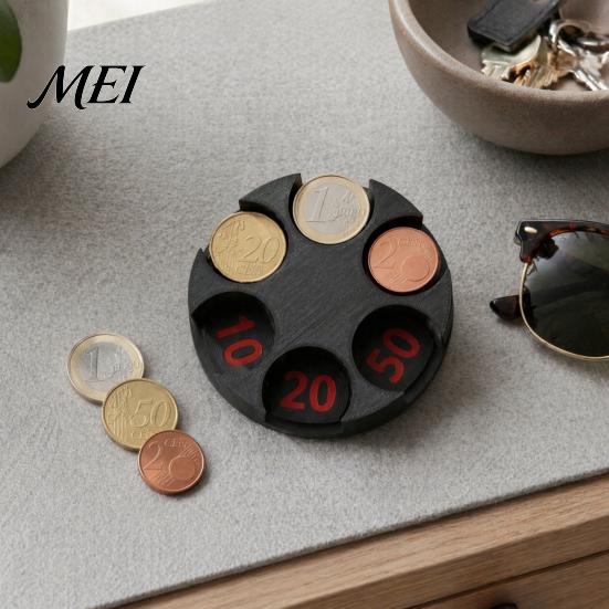 Muntbakje voor Auto 3D Geprint Universeel Houder, Grote Capaciteit Auto, Draagbare Kassa Wissel Organizer Draaibare Organizer, Vrachtwagen Accessoires, Sorteerder