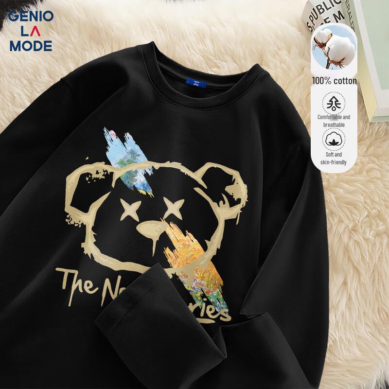 GENIOLAMODE Men s Pure Cotton Long Sleeve Printed T-Shirt XL