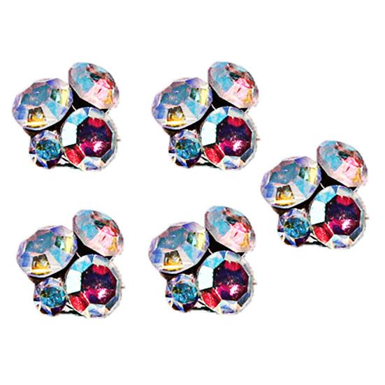 5Pcs Manicure Charm Three-dimensional Manicure Decoration Alloy Stylish DIY Stacked Rhinestone Nail Art Charm Nail Salon Accessories