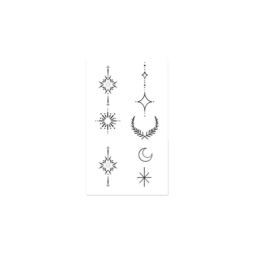 Feuerwerk Stern Mond Finger Tattoo Aufkleber, Wasserdicht Und Langlebig, Personalisierter Knöchel Stil, Simulierte Tattoo Aufkleber