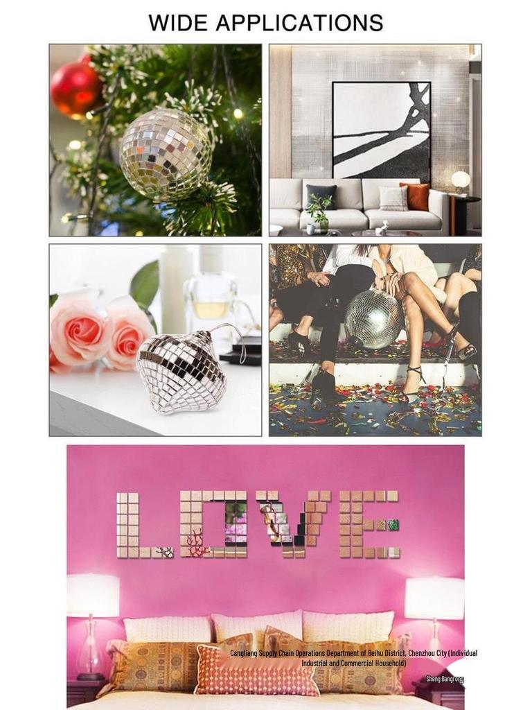 Self-Adhesive Waterproof Mosaic Mirror Frame Sticker for Bathroom Decor