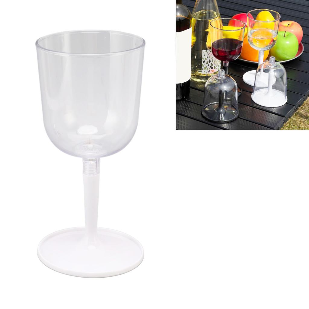 Portable Collapsible Wine Glass Shatterproof Clear Detachable Plastic Wine Glasses for Outdoor Camping Travel