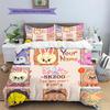 Custom Name Animal Friends Gathering Bedding,Quilt Set Quilt Cover Pillowcase Home Birthday Gift (1 * Duvet Cover + 2 * Pillowcase, Without Core)