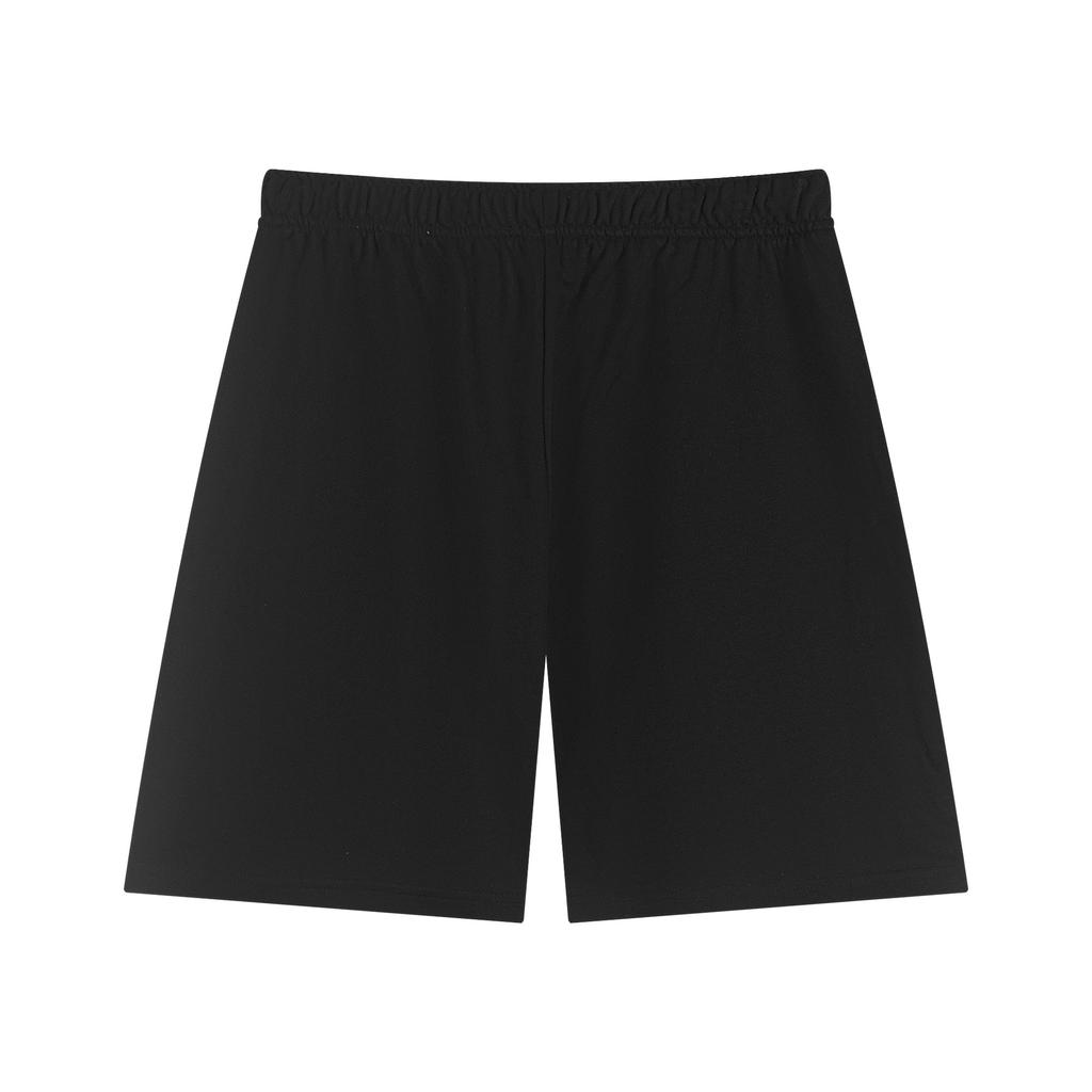 NH01 Herren Sportshorts, Elastischer Bund, Lässige Fitnessshorts, Schwarze Baumwolle Trainings- & Streetwear-Hose