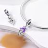 Purple Iris Plant Pendants Copper Craft Original Beads Fit Authentic Beads Bracelet Beads Jewelry Handmade Gifts For Women