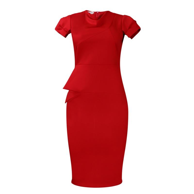 

Юань новая мода темперамент элегантное облегающее платье большого размера XXXL красный