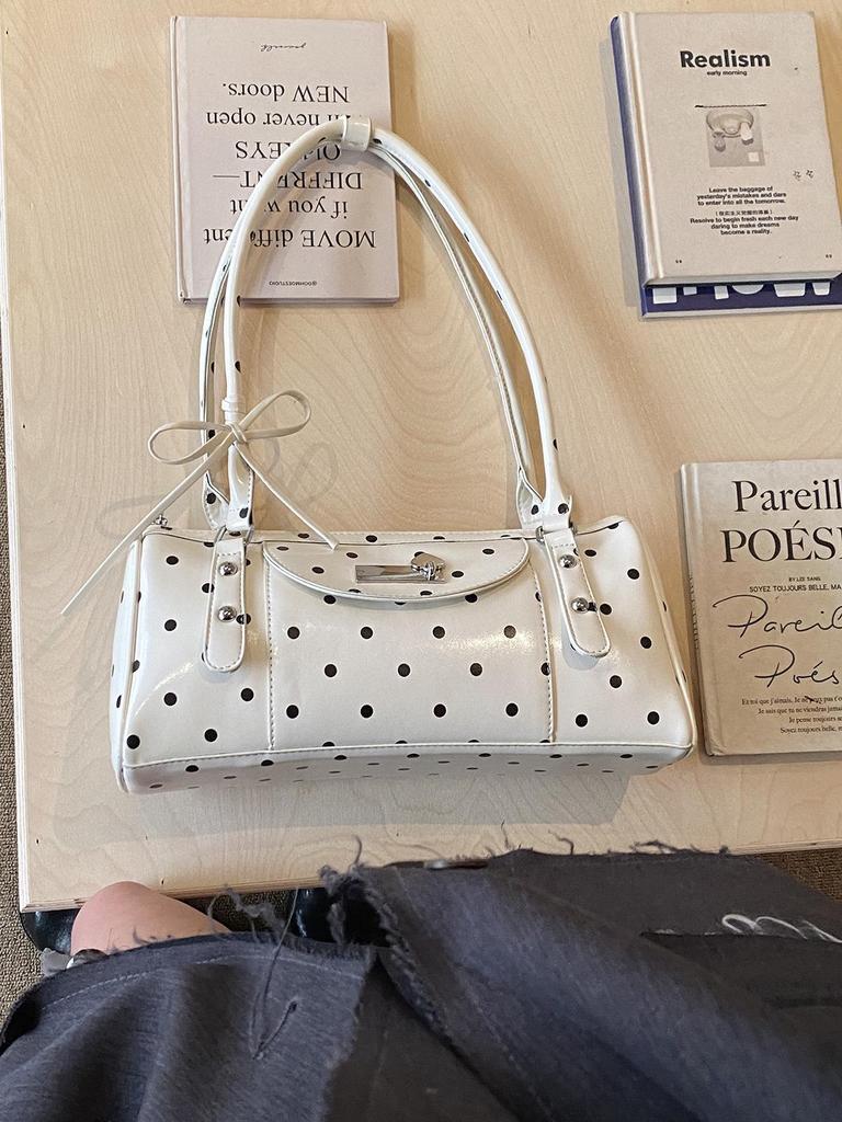 Women's 2026 Polka Dot PU One-Shoulder Crossbody Bag - Stylish & Simple Medium Size Handbag
