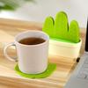 1pc Green Plastic Cactus Shaped Coaster with Mini Planter, Heat Insulation,Anti-Slip, Creative for Office,Home Decor Accessory