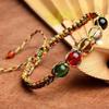 Lucky Beaded Bracelet Colorful Handmade Braided Rope Bracelets Natural Stone Bead Adjustable Bangle Unisex Jewelry