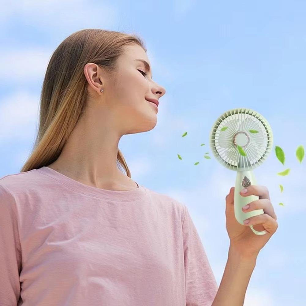 with Colorful Light Mini Handheld Fan Portable Small Electric Fan Cooling Fan  Home Decor