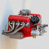 STEM Project V8 Engine Model Kit Desk Centerpiece Red Automotive Engineering Model Kit DIY Craft Supply Small-block Architecture