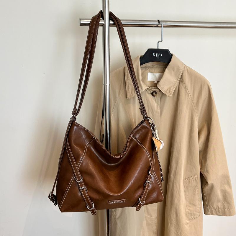 Tote bag women's large capacity 2025 new autumn and winter retro casual shoulder commuter bag multi-functional backpack backpack