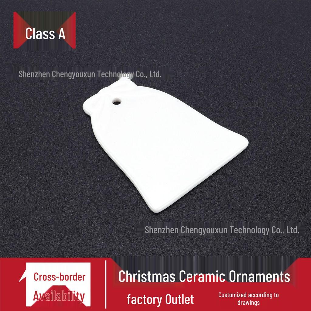 UV-Printed Ceramic Christmas Ornaments with Hang Tags