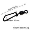MNFT 20Pcs Stainless Steel Black Nickel Fish Swivels Quick Change Snap Clips Fishing Connector Rolling Swivel