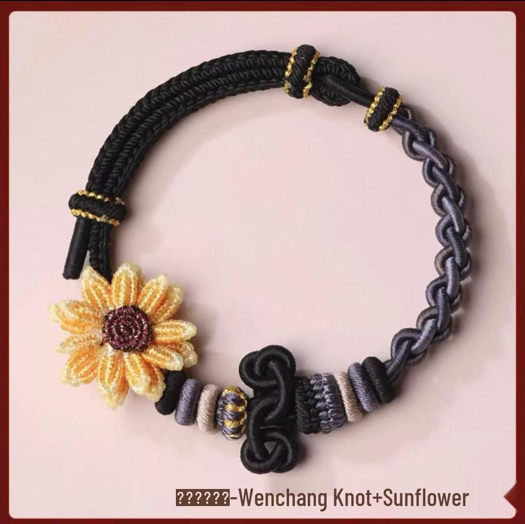 Pfirsichblüten Wenchang Knoten Handgefertigtes Armband - Drachenbootfest Geschenk