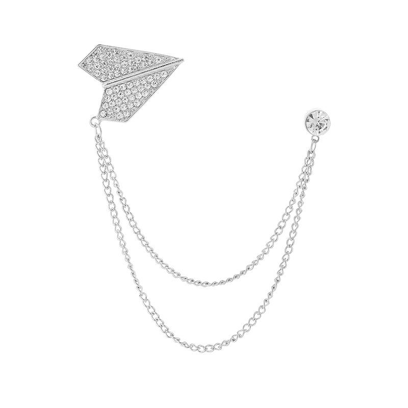 Men's Luxury Lapel Pin Brooch Set - High-End Suit Chain Badge for New Year Gift