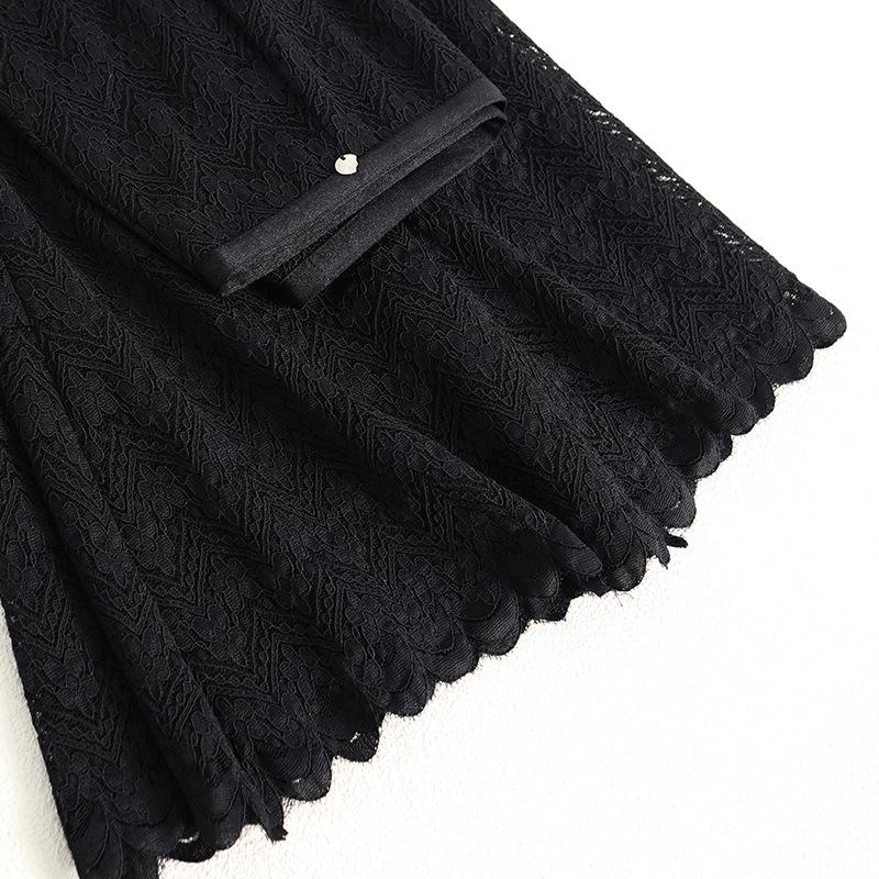 Women's Elegant High Waist Lace Fishtail Midi Skirt - Spring 2026