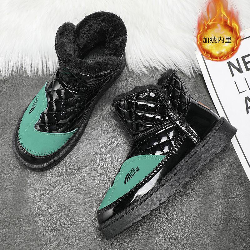 Fur integrated snow boots, new winter fleece, thickened and warm, thick soles, non-slip large cotton shoes, short boots