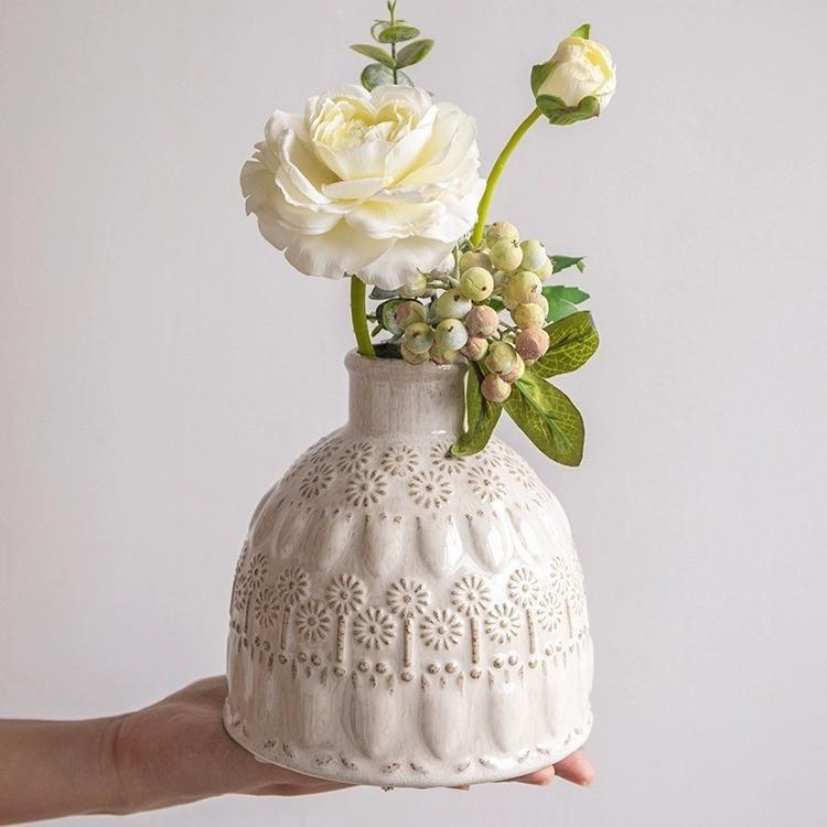 Europäische Retro-Vase Keramik Hydroponische Vase Blumenarrangement Desktop-Kunst Ornamente Heim-Gartendekoration